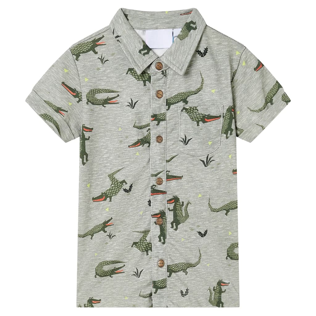 Kids' Shirt Light Khaki Melange 128 - Merkel Designers