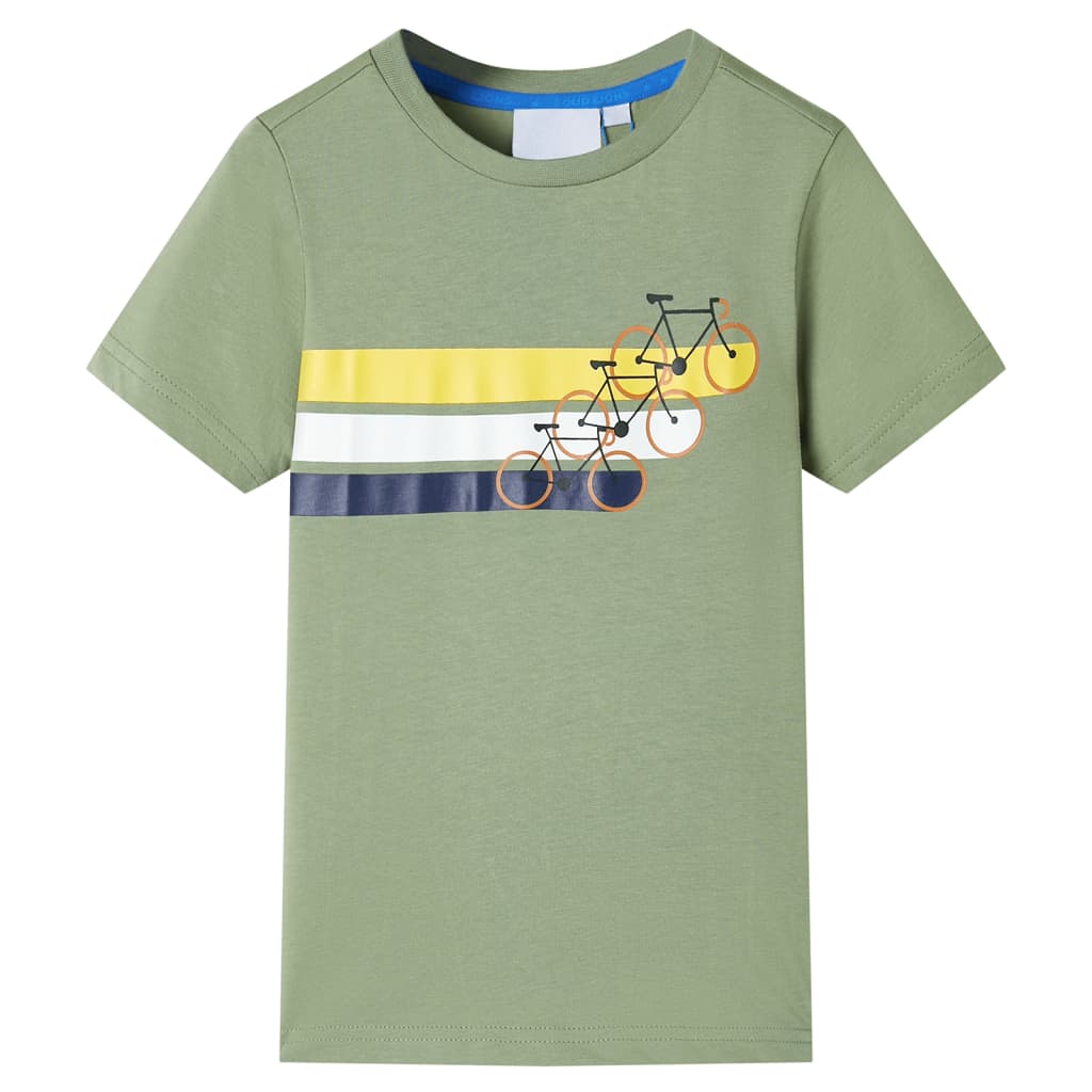 Kids' T-shirt with Short Sleeves Light Khaki 128 - All Things Good