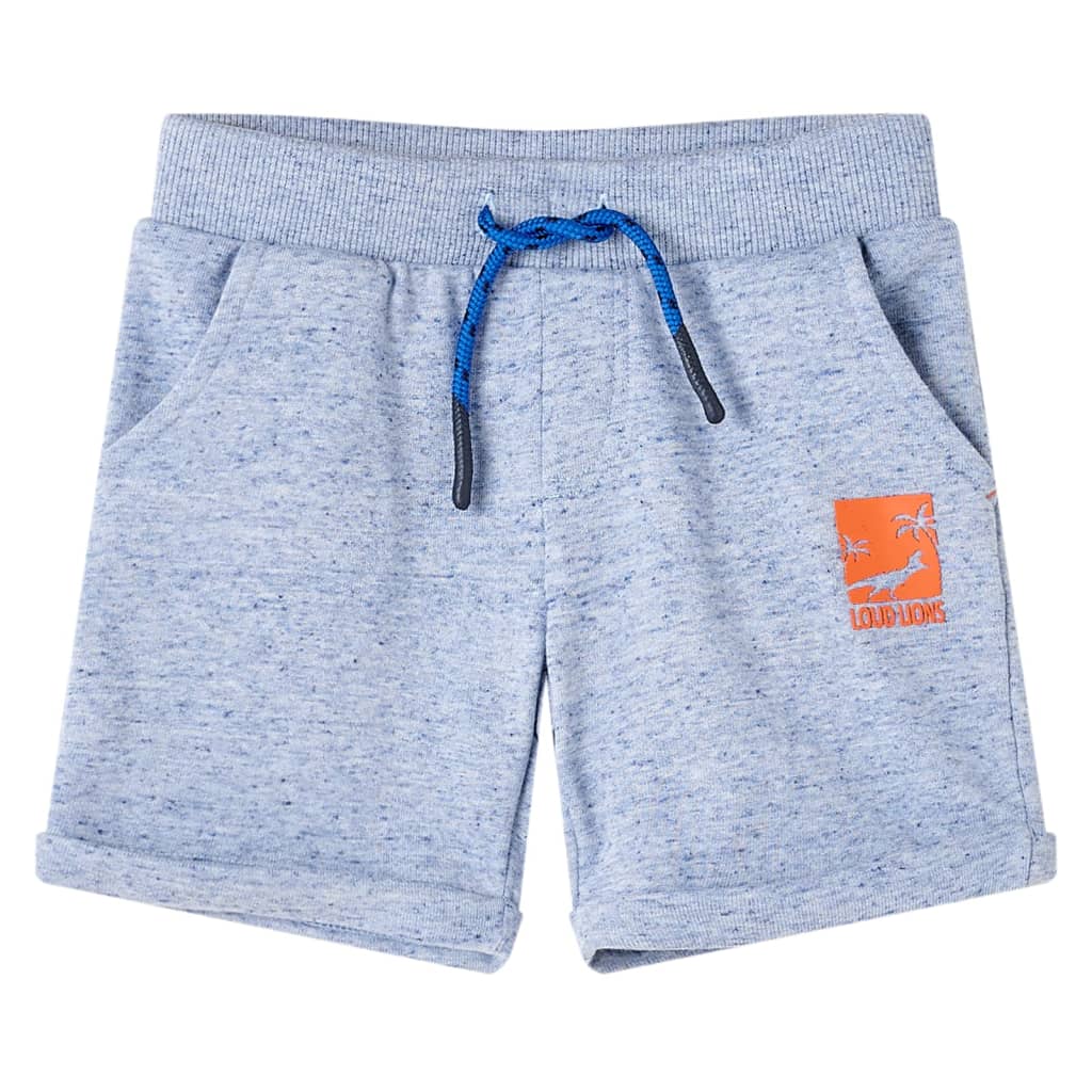 Kids' Shorts with Drawstring Blue Melange 116 - All Things Good