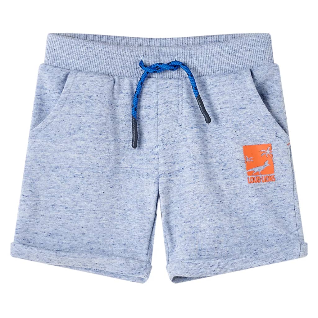 Kids' Shorts with Drawstring Blue Melange 128 - Style and Chic