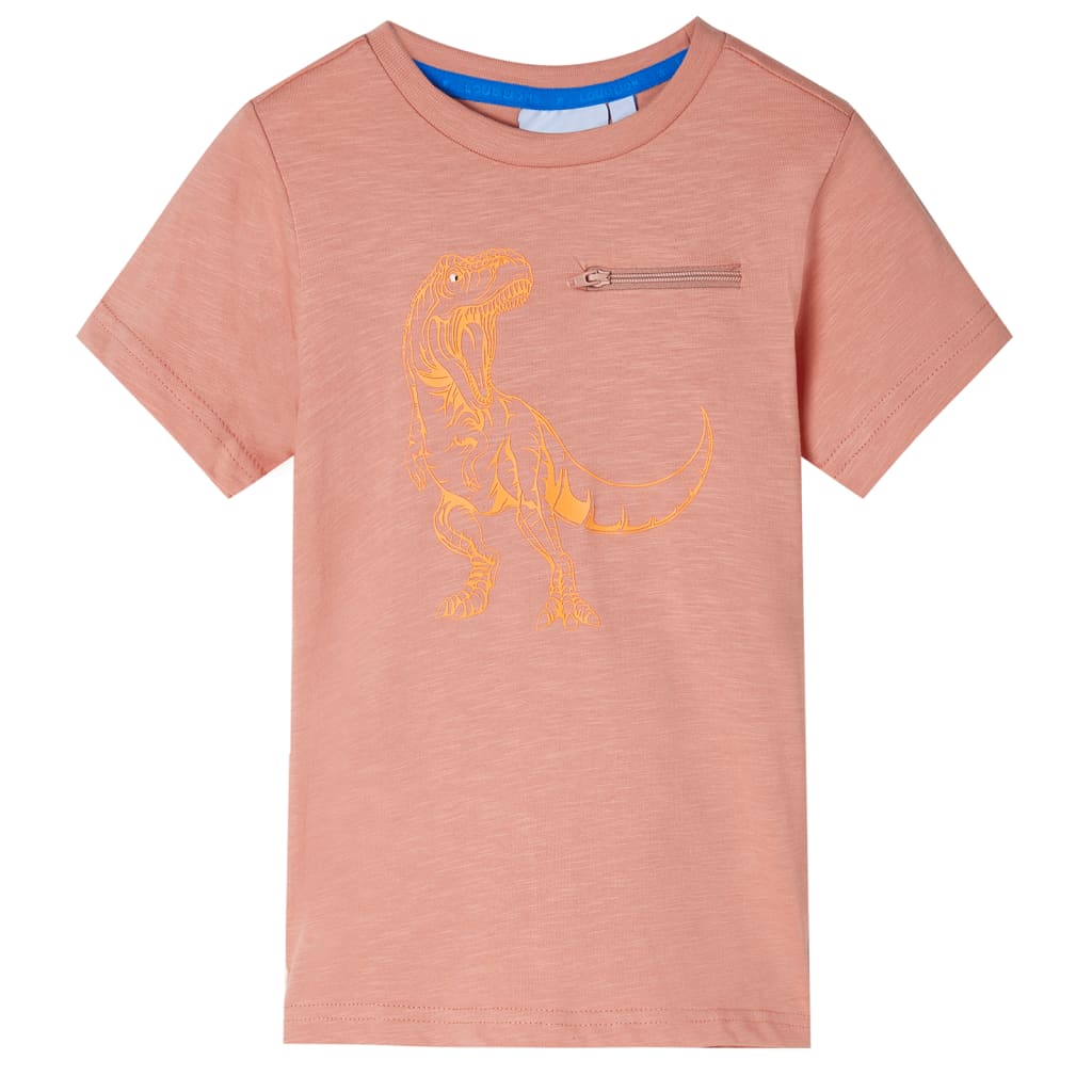 Kids' T-shirt with Short Sleeves Light Orange 128 - Merkel Designers