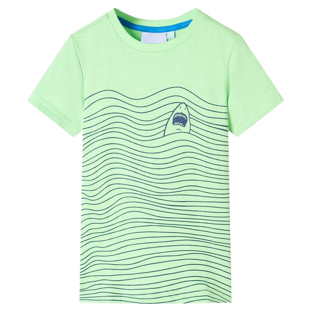 Kids' T-shirt Shark Print Neon Green 140 - Tyrell & Tyrell