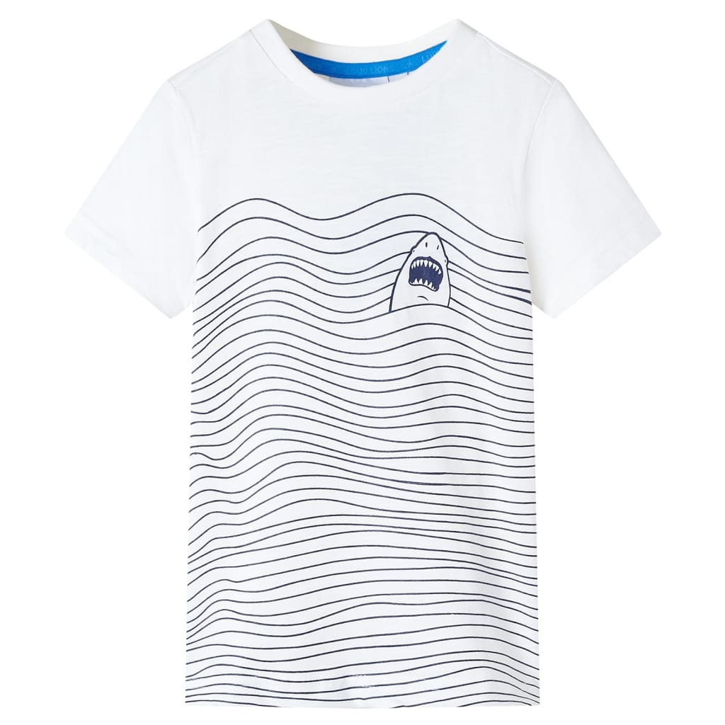 Kids' T-shirt Shark Print Ecru 104 - Millennium Furniture
