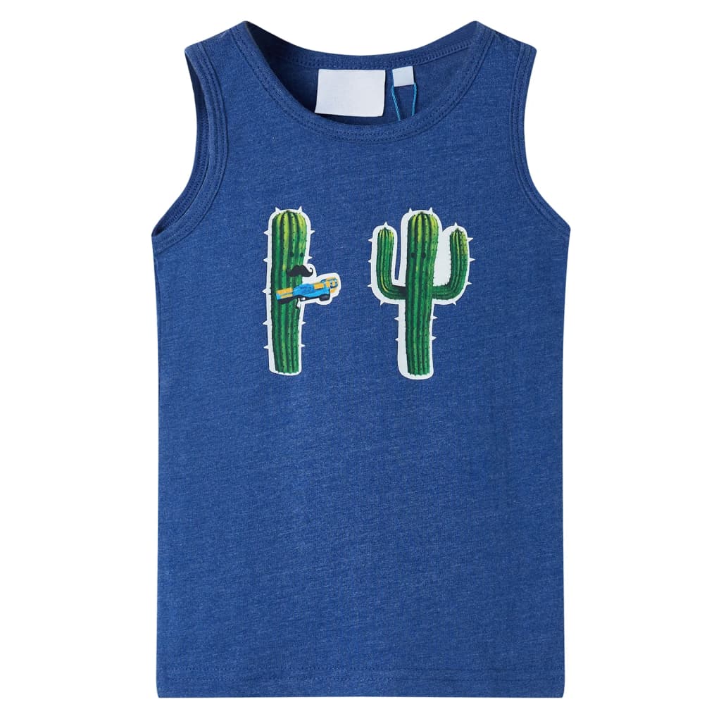 Kids' Tank Top Dark Blue Melange 128 - Style and Chic