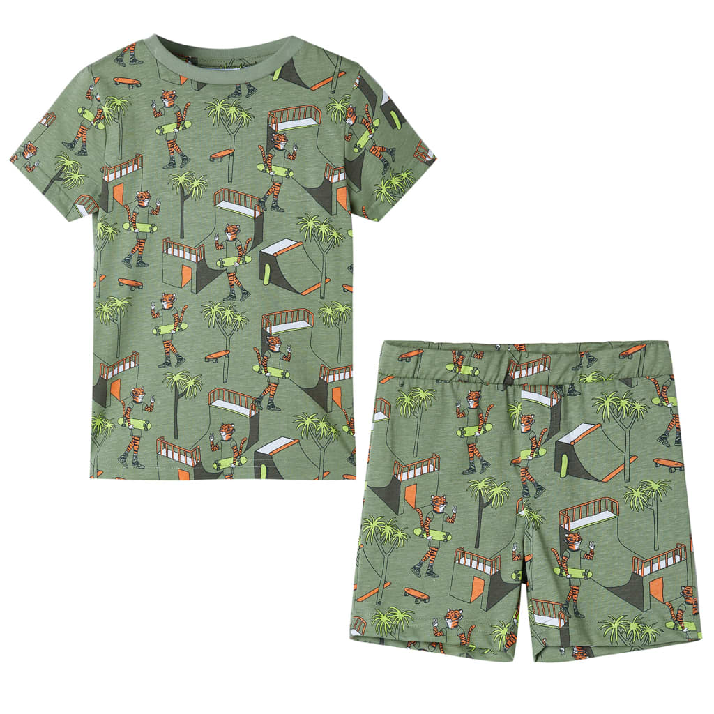 Kids' Pyjamas with Short Sleeves Light Khaki 116 - Merkel Designers