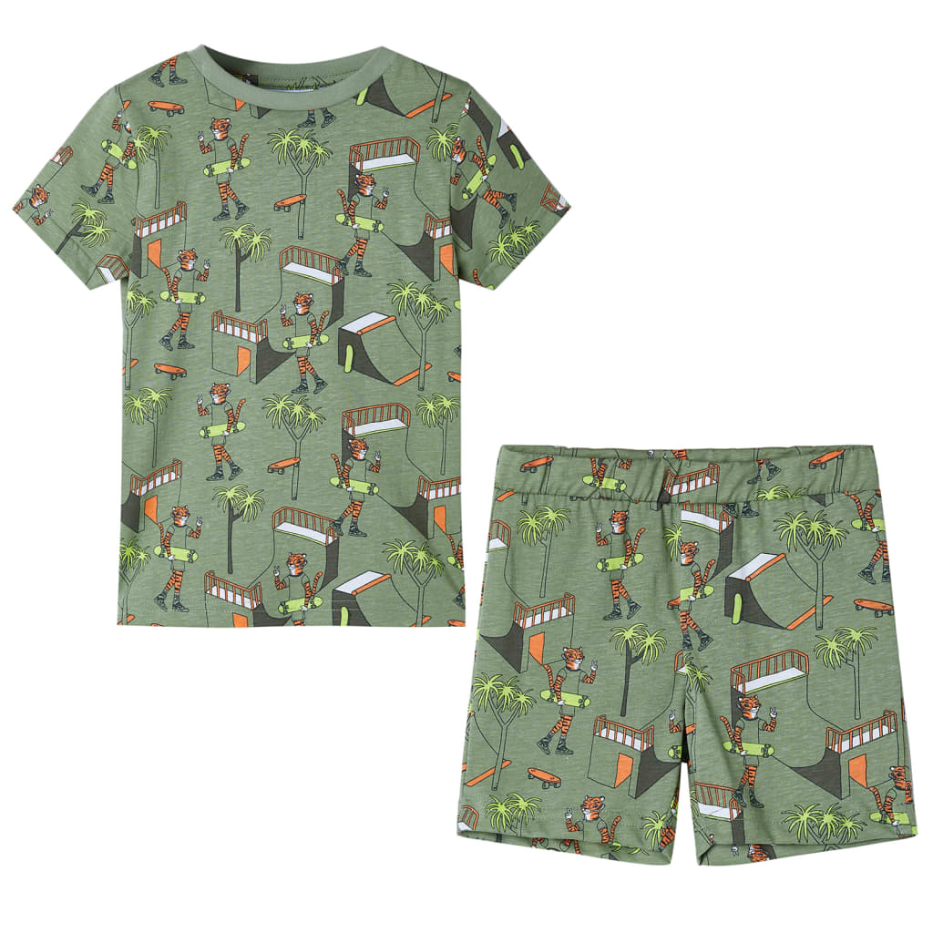 Kids' Pyjamas with Short Sleeves Light Khaki 128 - Tyrell & Tyrell