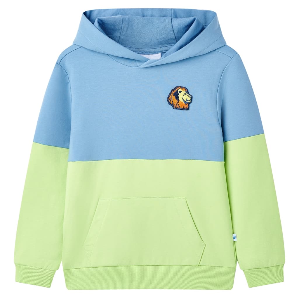 Kids' Hooded Sweatshirt Blue and Soft Yellow 92 - All Things Good
