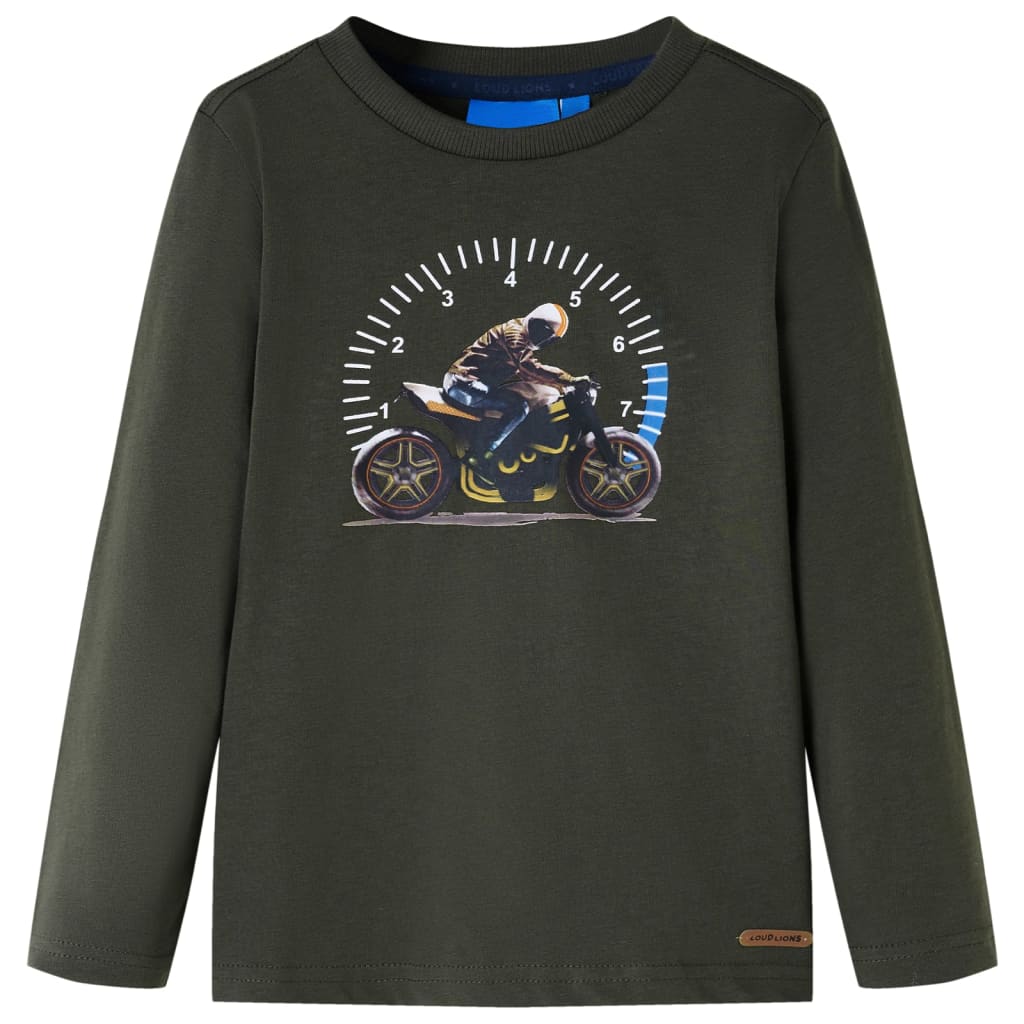 Kids' T-shirt with Long Sleeves Khaki 128 - Merlin Deals