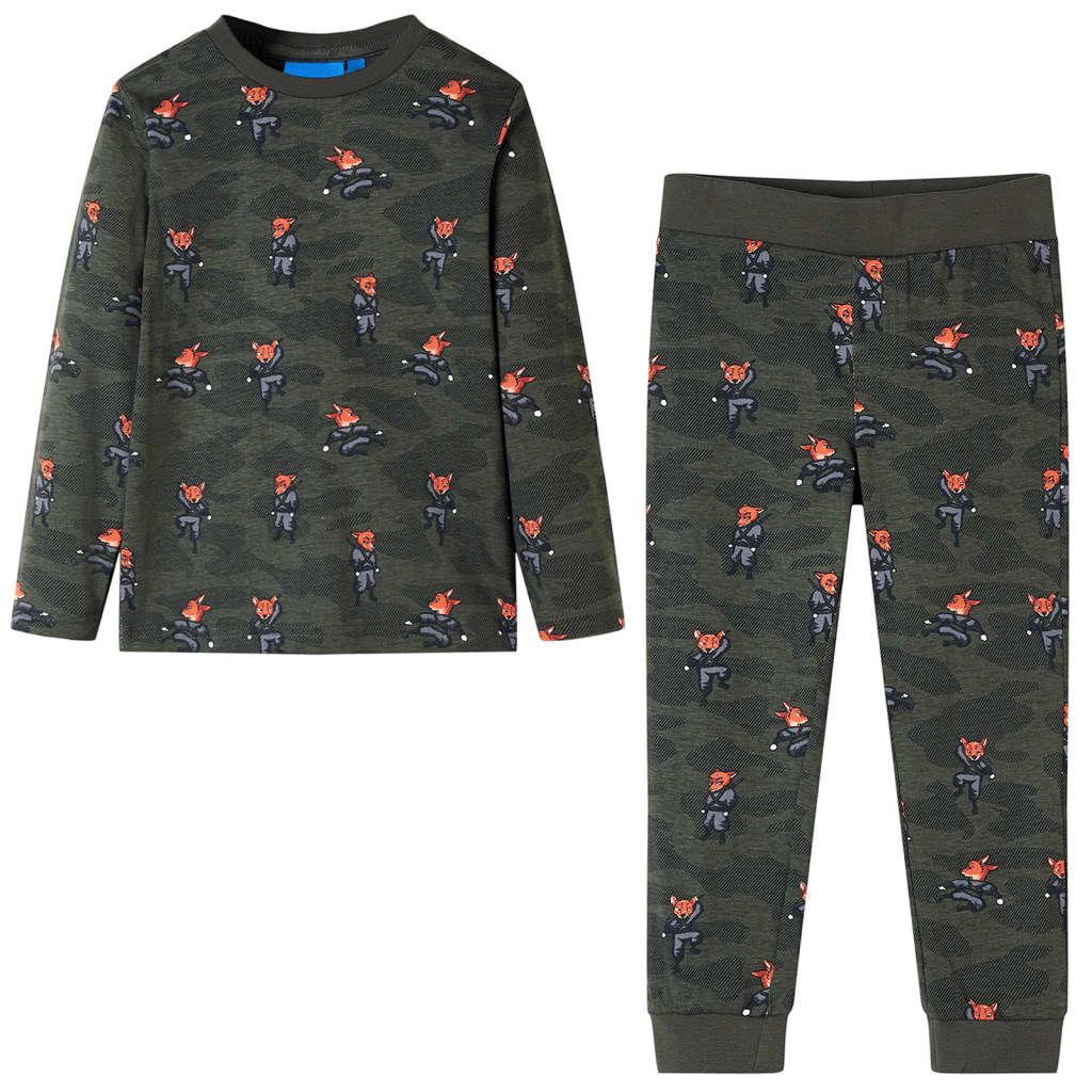 Kids' Pyjamas with Long Sleeves Khaki 116 - All Things Good