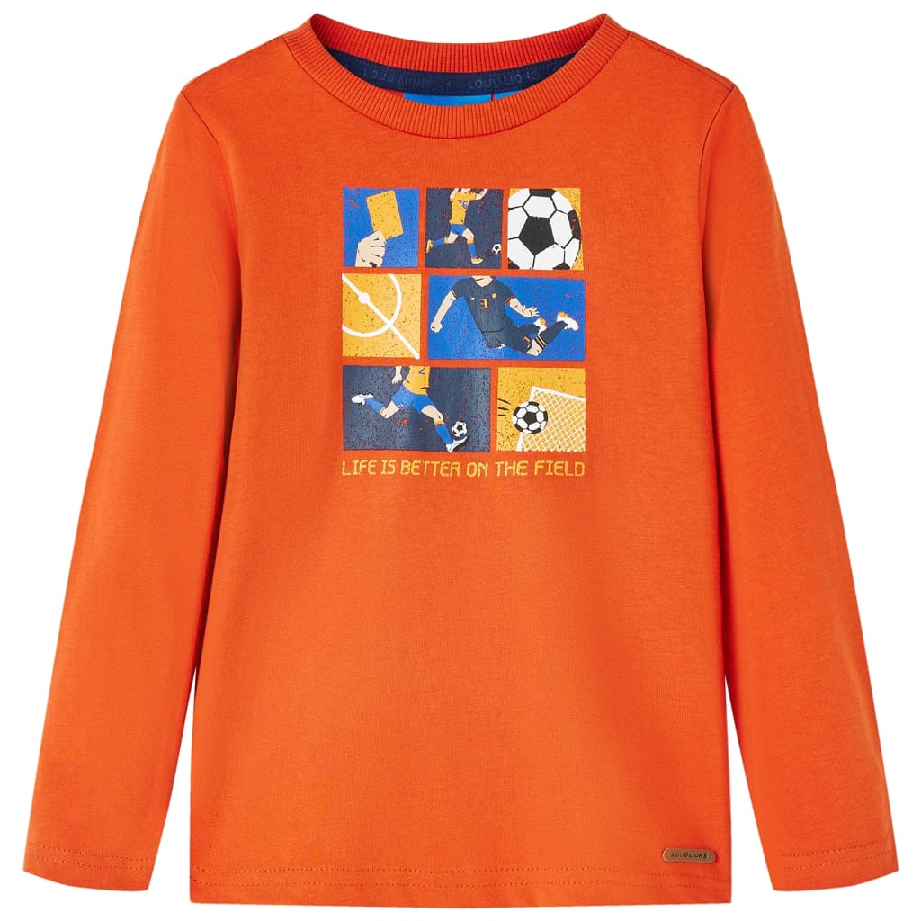 Kids' T-shirt with Long Sleeves Orange 92 - Sid & Sam