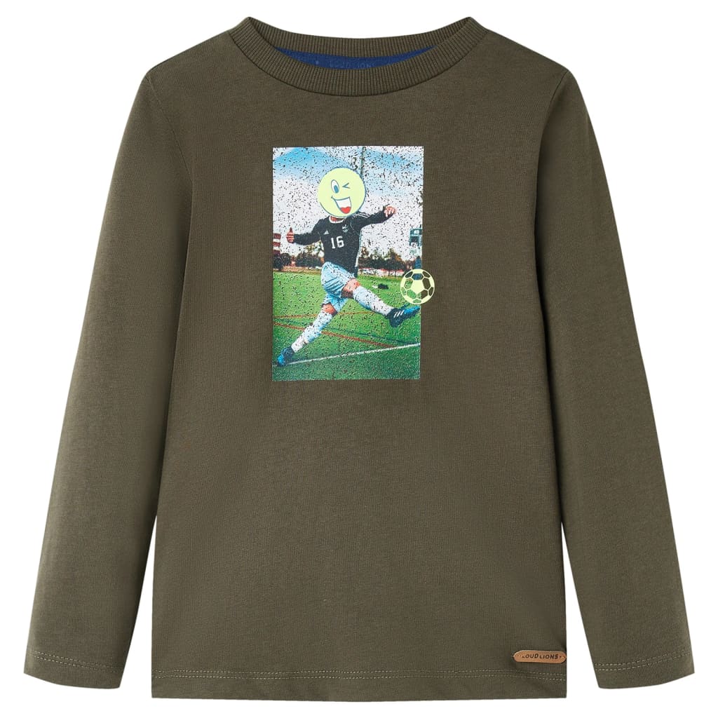 Kids' T-shirt with Long Sleeves Khaki 116 - All Things Good