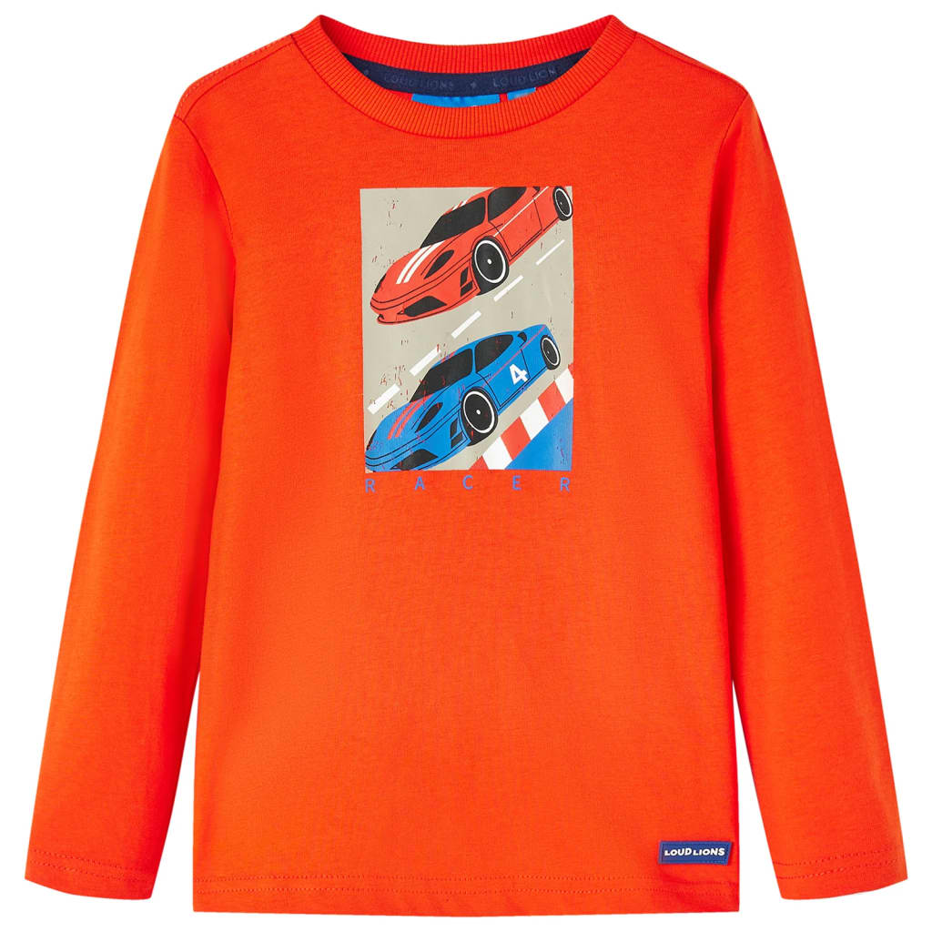 Kids' T-shirt with Long Sleeves Bright Orange 128 - Millennium Furniture