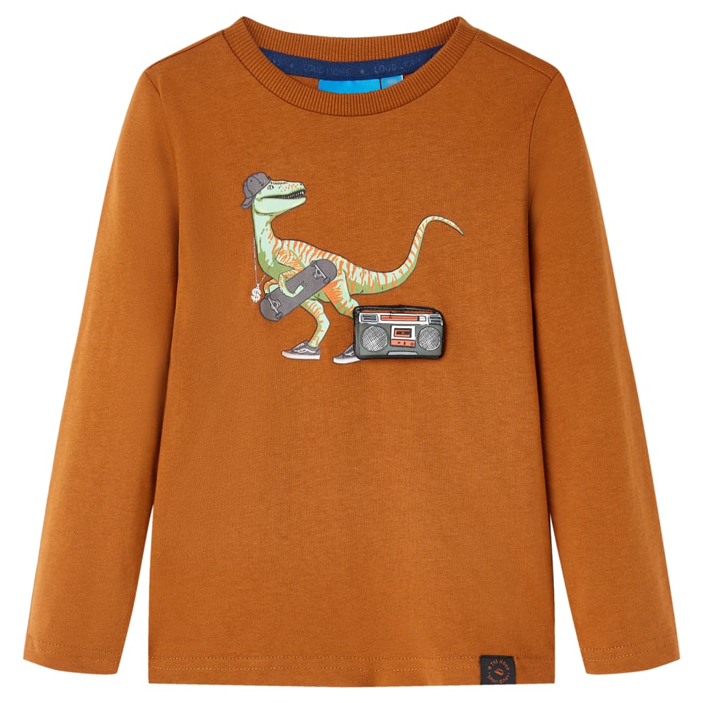 Kids' T-shirt with Long Sleeves Cognac 104 - Sid & Sam