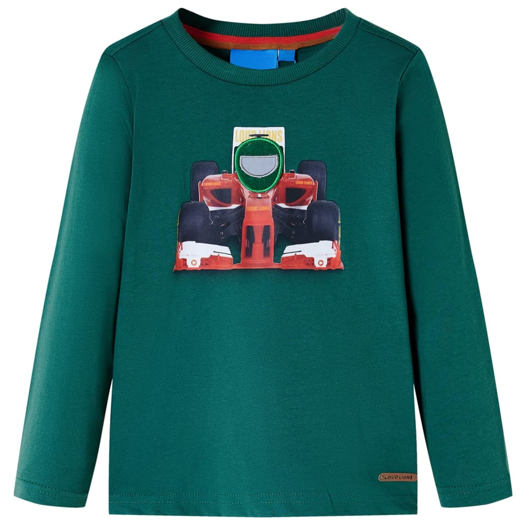 Kids' T-shirt with Long Sleeves Green 128 - Merkel Designers