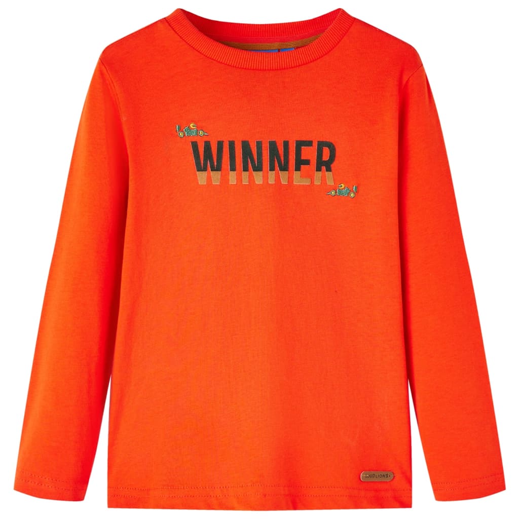 Kids' T-shirt with Long Sleeves Bright Orange 104 - Merkel Designers