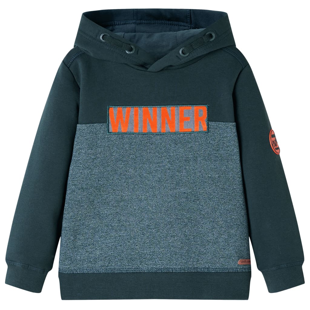 Kids' Hooded Sweatshirt Dark Green 140 - Style and Chic