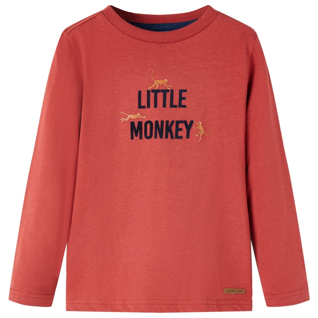 Kids' T-shirt with Long Sleeves Burnt Red 116 - Sid & Sam