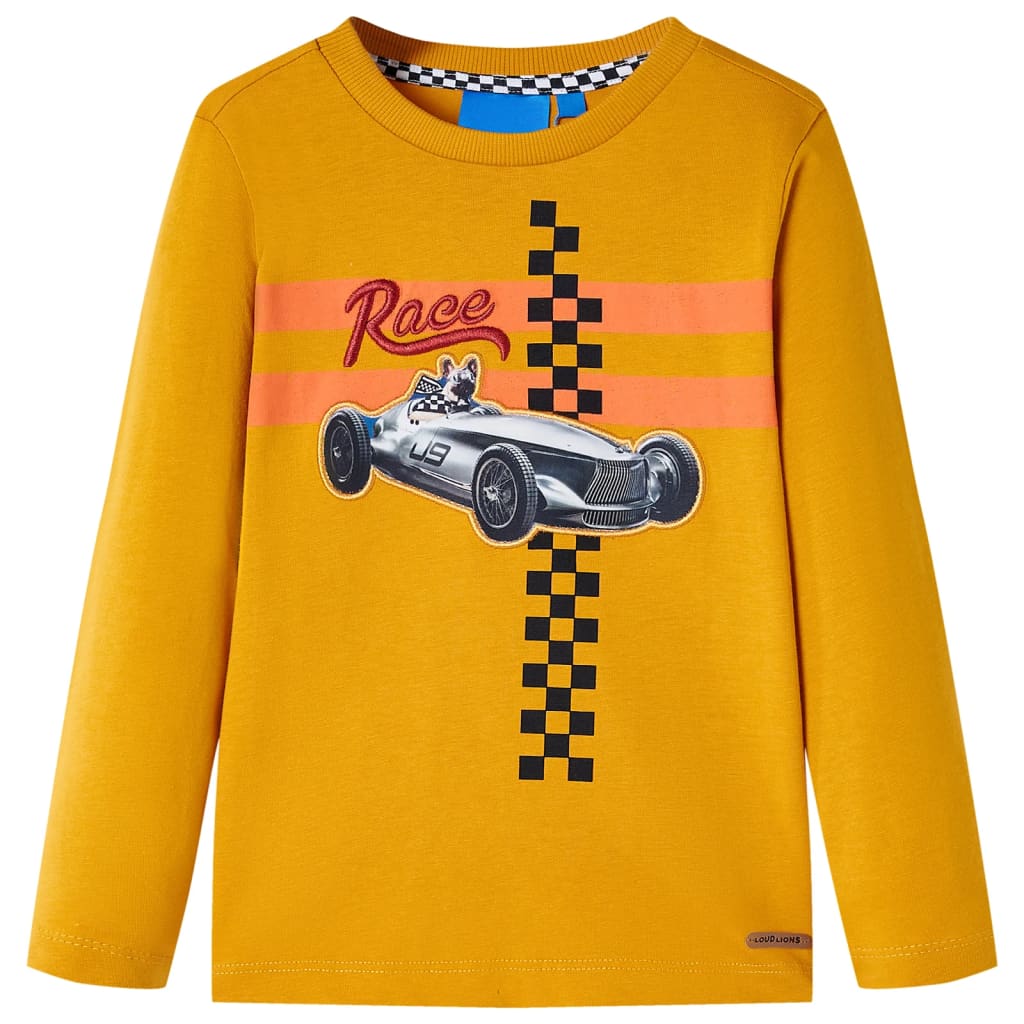 Kids' T-shirt with Long Sleeves Ochre 116 - Direct Imports