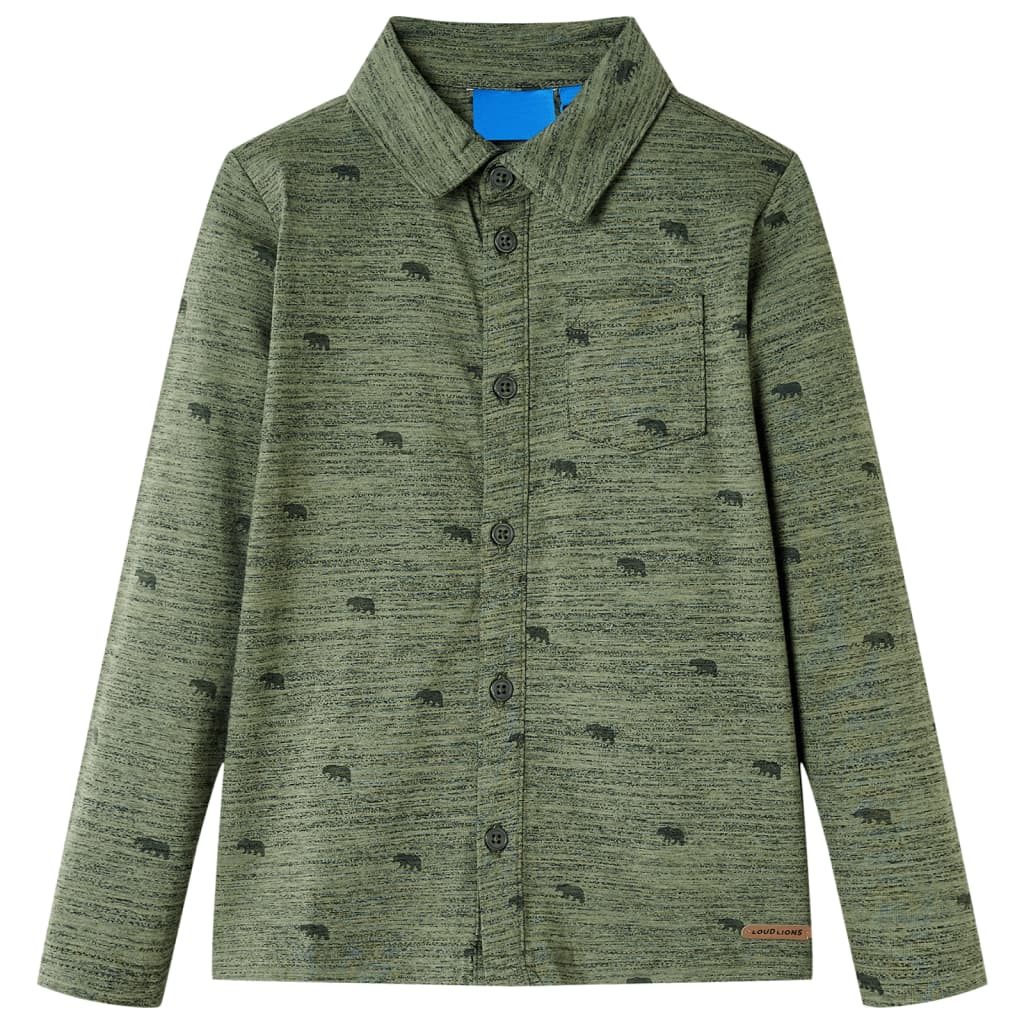 Kids' Shirt Khaki Melange 128 - All Things Good