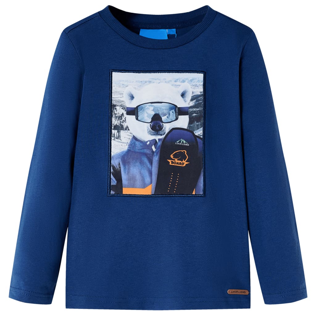 Kids' T-shirt with Long Sleeves Jeans Blue 92 - Sid & Sam