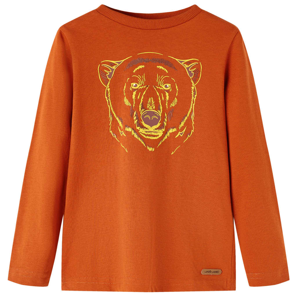 Kids' T-shirt with Long Sleeves Light Rust 128 - Sid & Sam