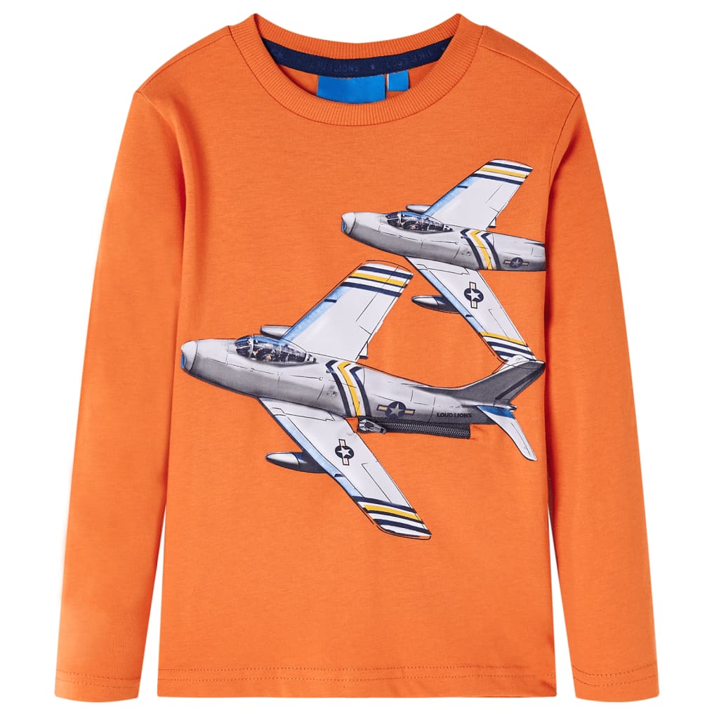 Kids' T-shirt with Long Sleeves Dark Orange 104 - Tyrell & Tyrell