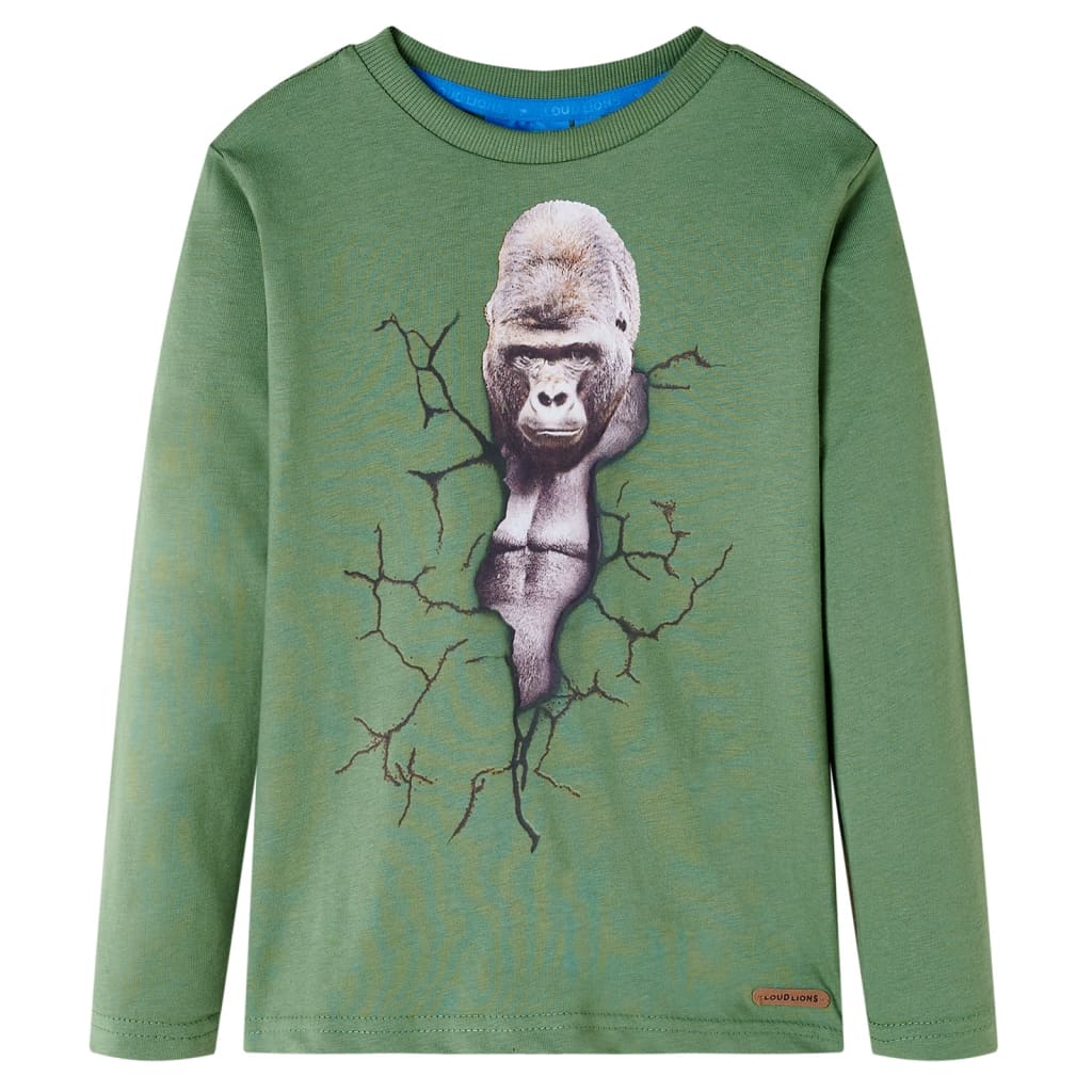 Kids' T-shirt with Long Sleeves Light Khaki 116 - Direct Imports