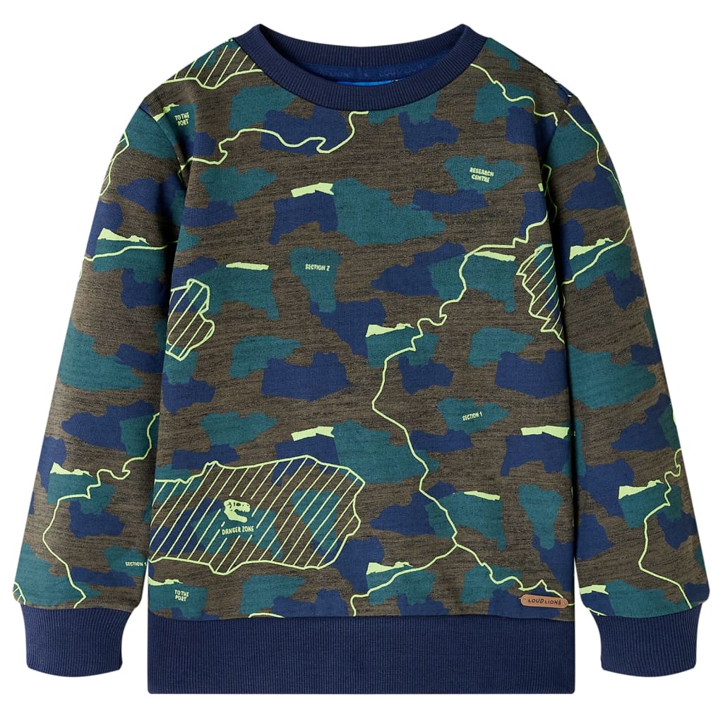 Kids' Sweatshirt Dark Khaki Melange 128 - Merkel Designers
