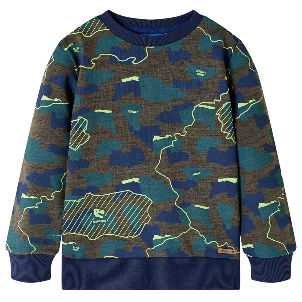 Kids' Sweatshirt Dark Khaki Melange 140 - Style and Chic
