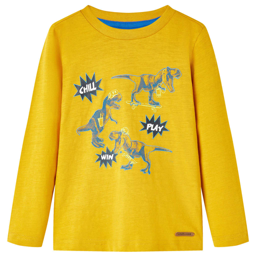 Kids' T-shirt with Long Sleeves Ochre 128 - Merlin Deals