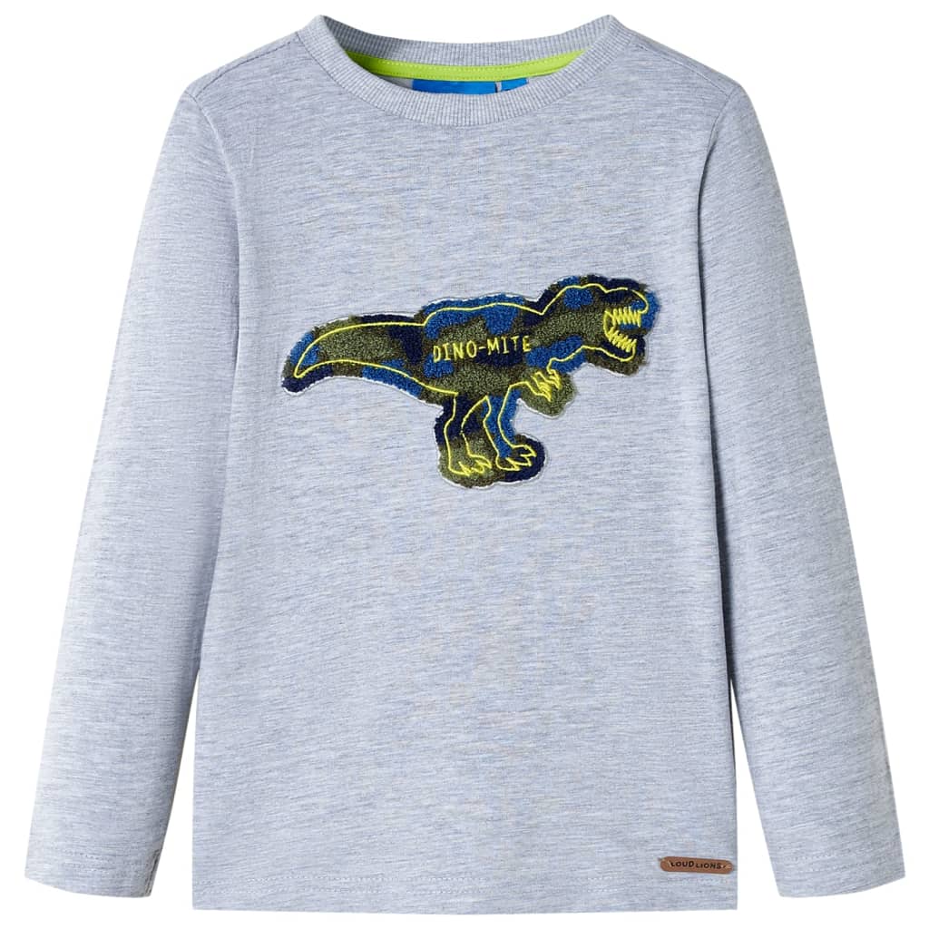 Kids' T-shirt with Long Sleeves Grey Melange 104 - Discount Dealers