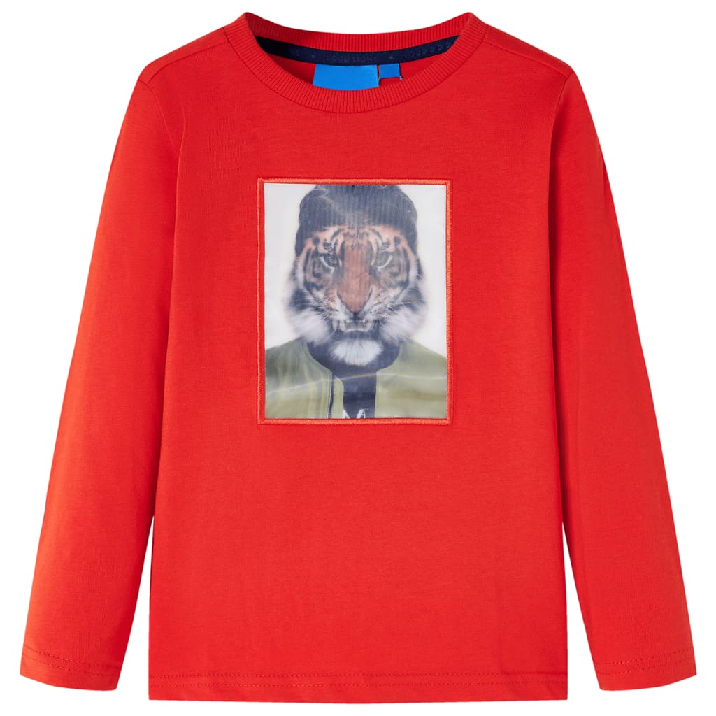 Kids' T-shirt with Long Sleeves Red 128 - Sid & Sam