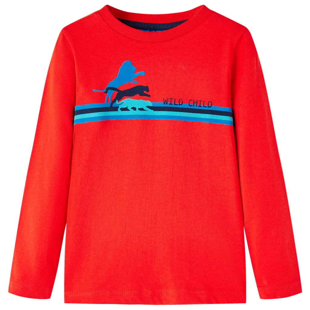 Kids' T-shirt with Long Sleeves Red 104 - Discount Dealers