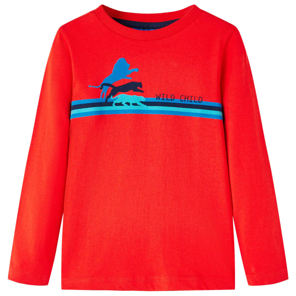 Kids' T-shirt with Long Sleeves Red 116 - Direct Imports