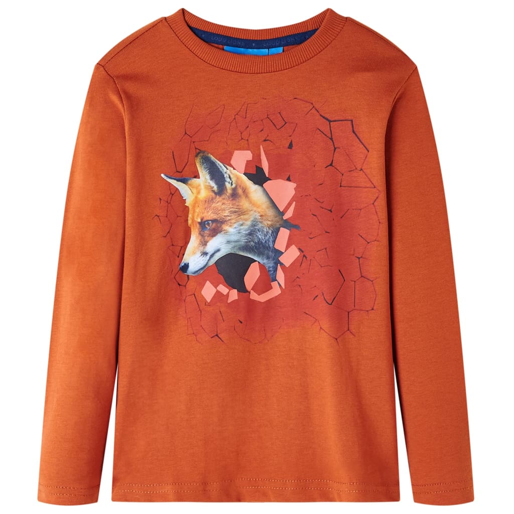 Kids' T-shirt with Long Sleeves Light Rust 92 - Sid & Sam