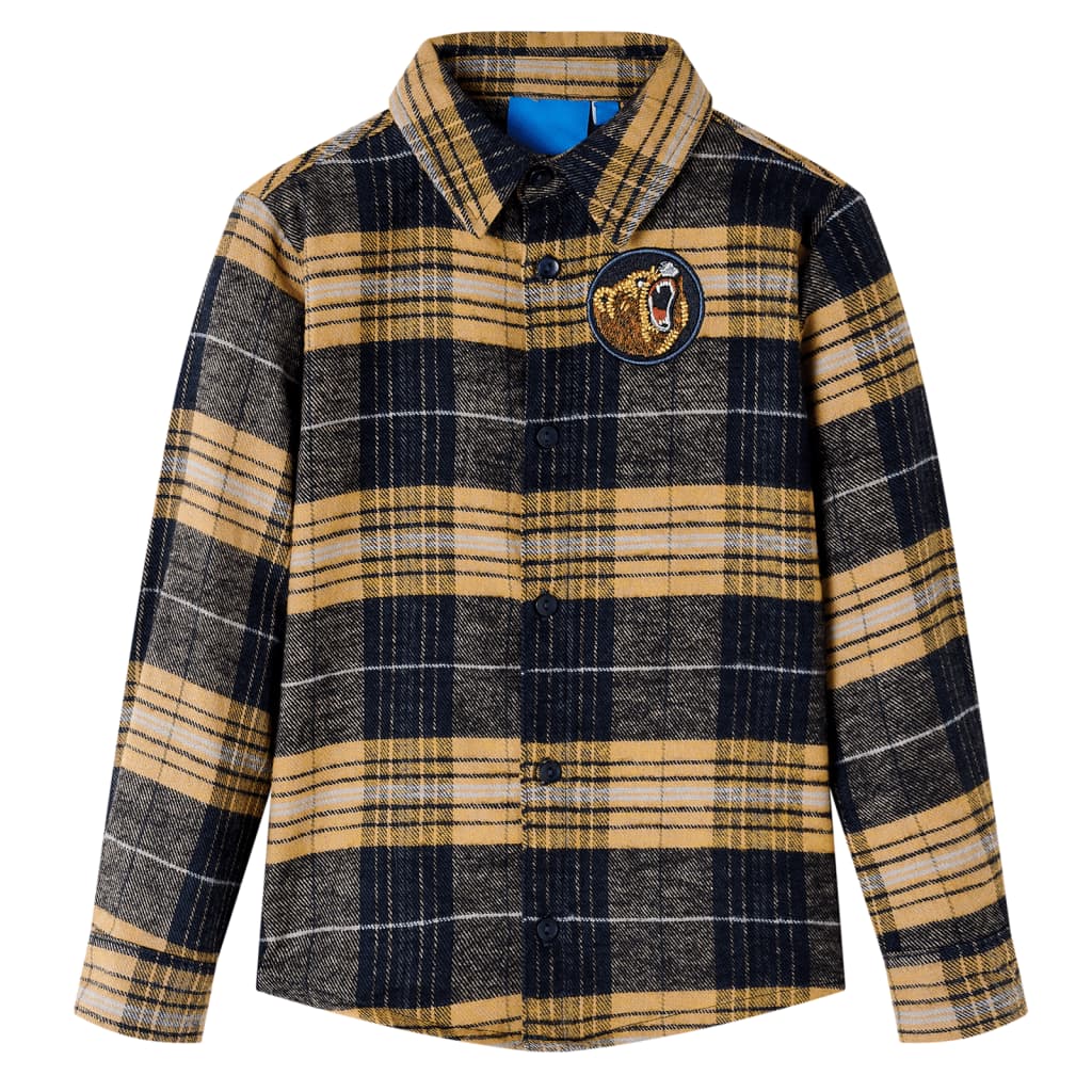 Kids' Plaid Shirt Yellow and Black 128 - All Things Good