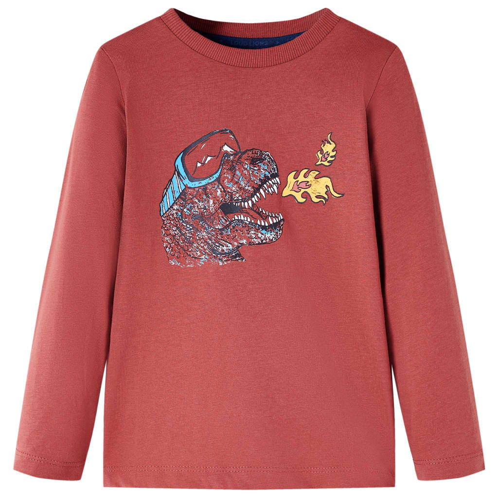 Kids' T-shirt with Long Sleeves Burnt Red 104 - All Things Good