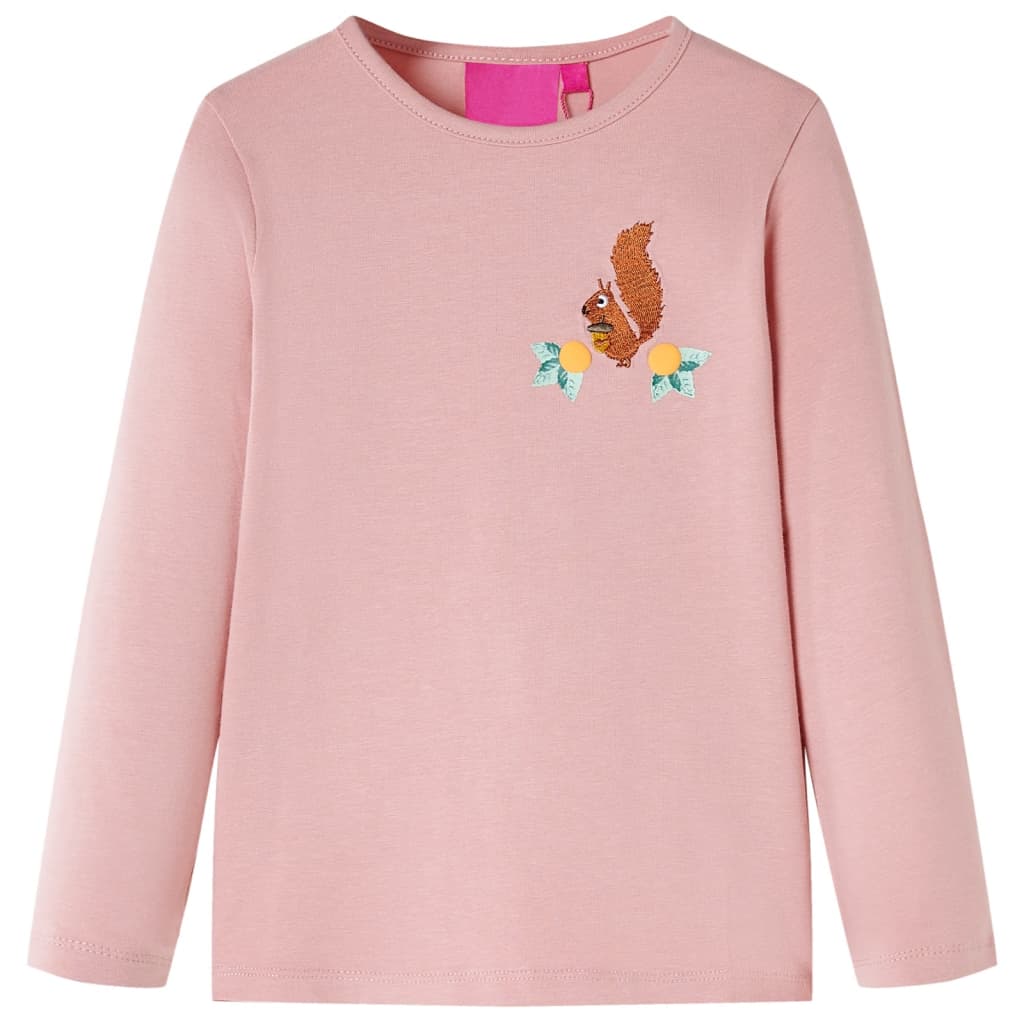 Kids' T-shirt with Long Sleeves Light Pink 128 - Millennium Furniture