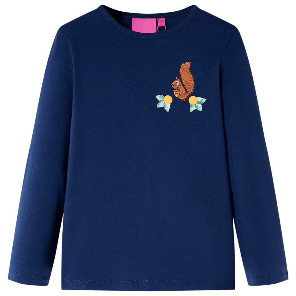 Kids' T-shirt with Long Sleeves Navy Blue 128 - Merkel Designers