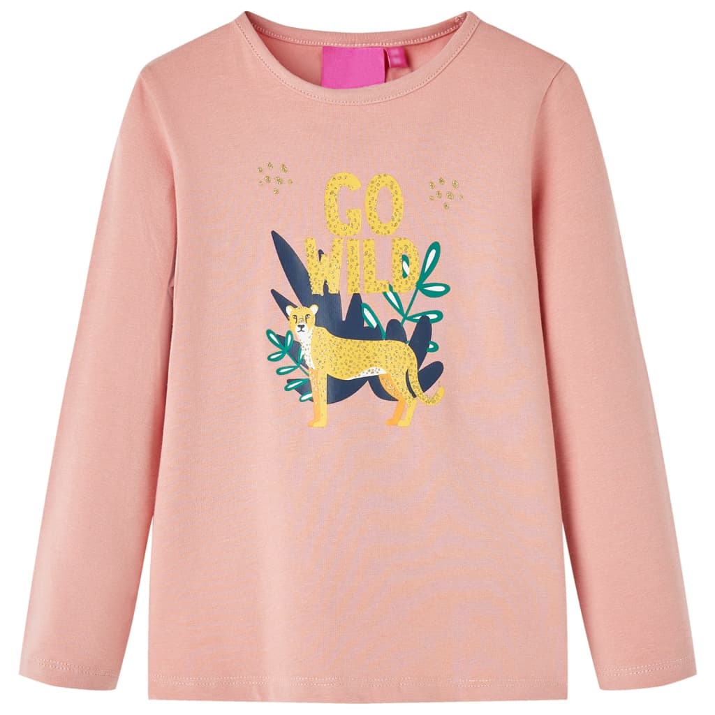 Kids' T-shirt with Long Sleeves Light Pink 128 - Direct Imports