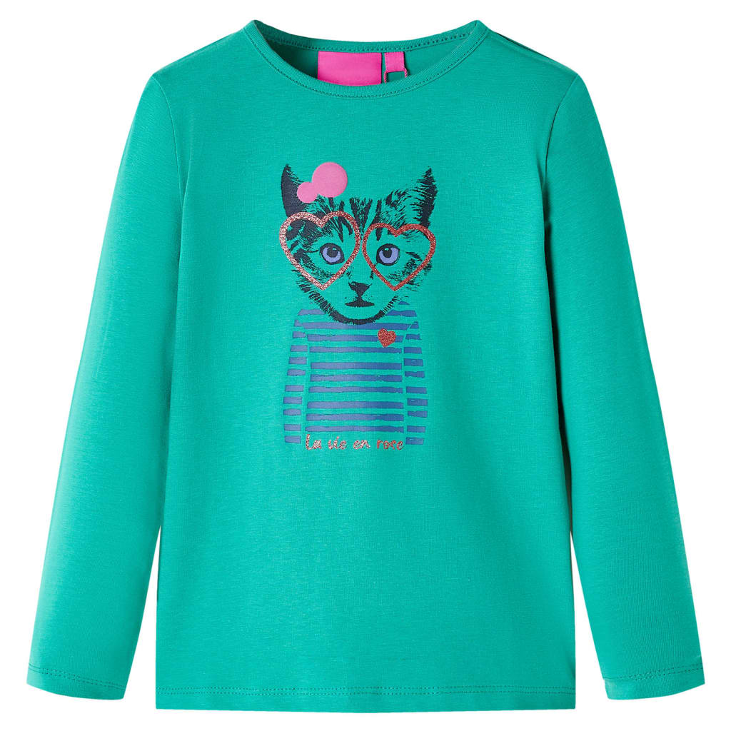 Kids' T-shirt with Long Sleeves Bright Green 116 - Merkel Designers
