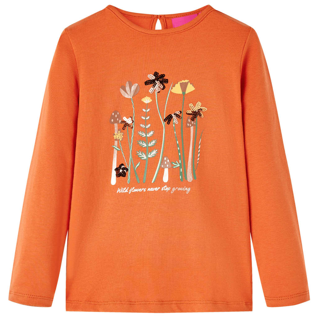 Kids' T-shirt with Long Sleeves Burnt Orange 92 - Direct Imports