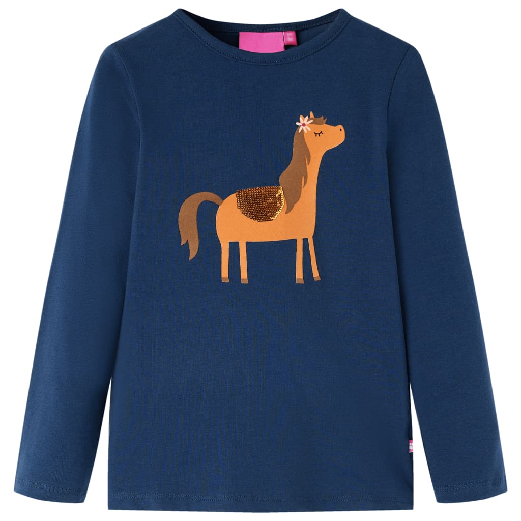 Kids' T-shirt with Long Sleeves Navy Blue 116 - All Things Good