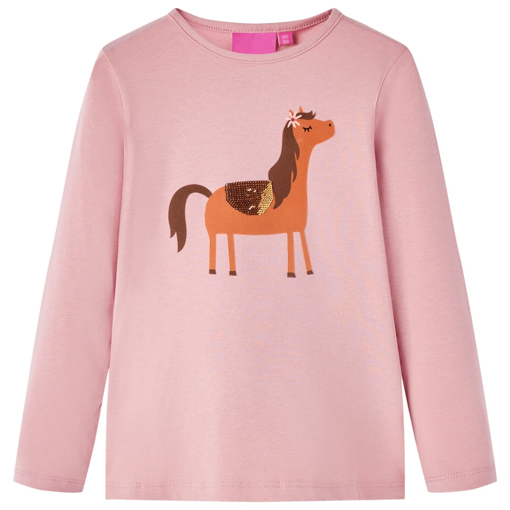 Kids' T-shirt with Long Sleeves Light Pink 116 - Brittle & Co