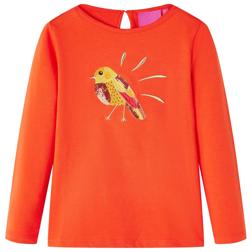 Kids' T-shirt with Long Sleeves Dark Orange 104 - Sid & Sam