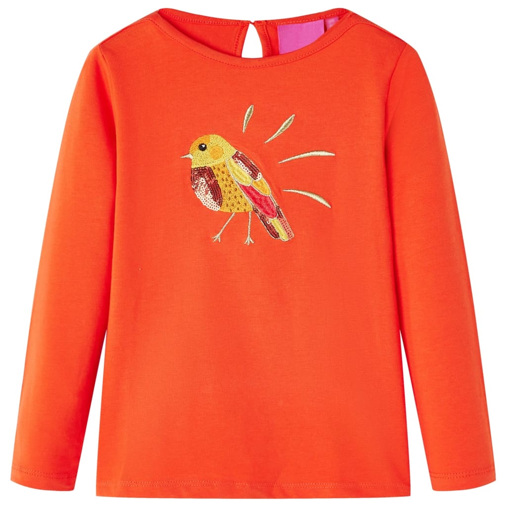 Kids' T-shirt with Long Sleeves Dark Orange 128 - Merlin Deals
