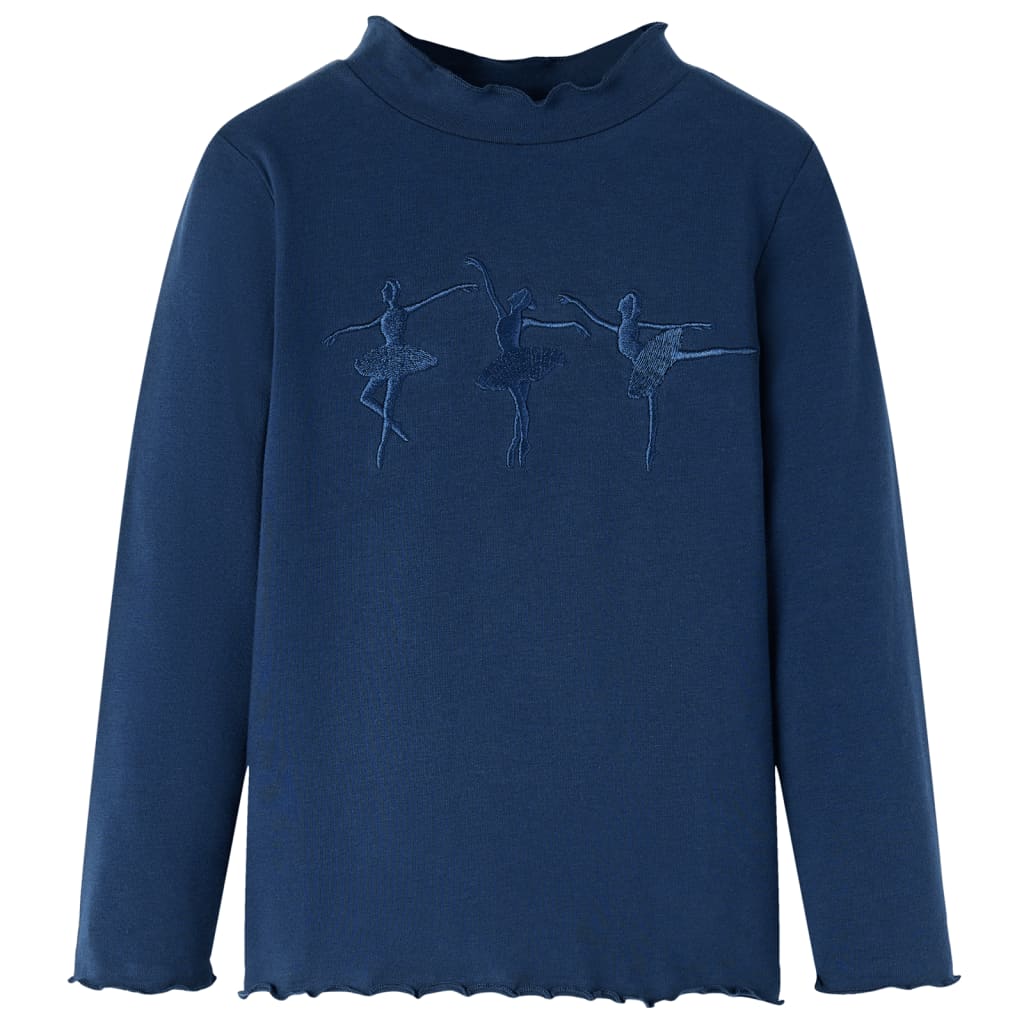 Kids' T-shirt with Long Sleeves Navy Blue 128 - Style and Chic