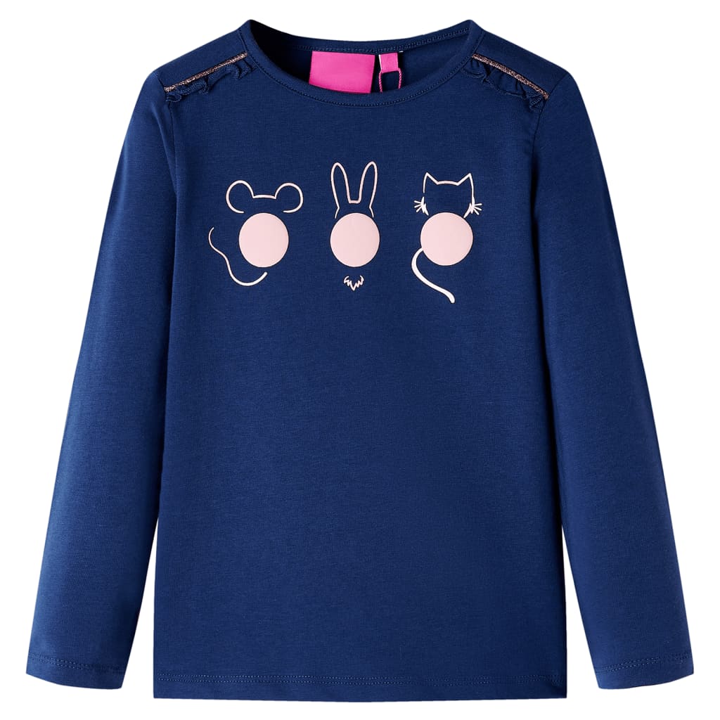 Kids' T-shirt with Long Sleeves Navy 128 - Discount Dealers