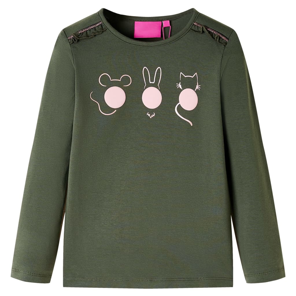 Kids' T-shirt with Long Sleeves Khaki 104 - Direct Imports