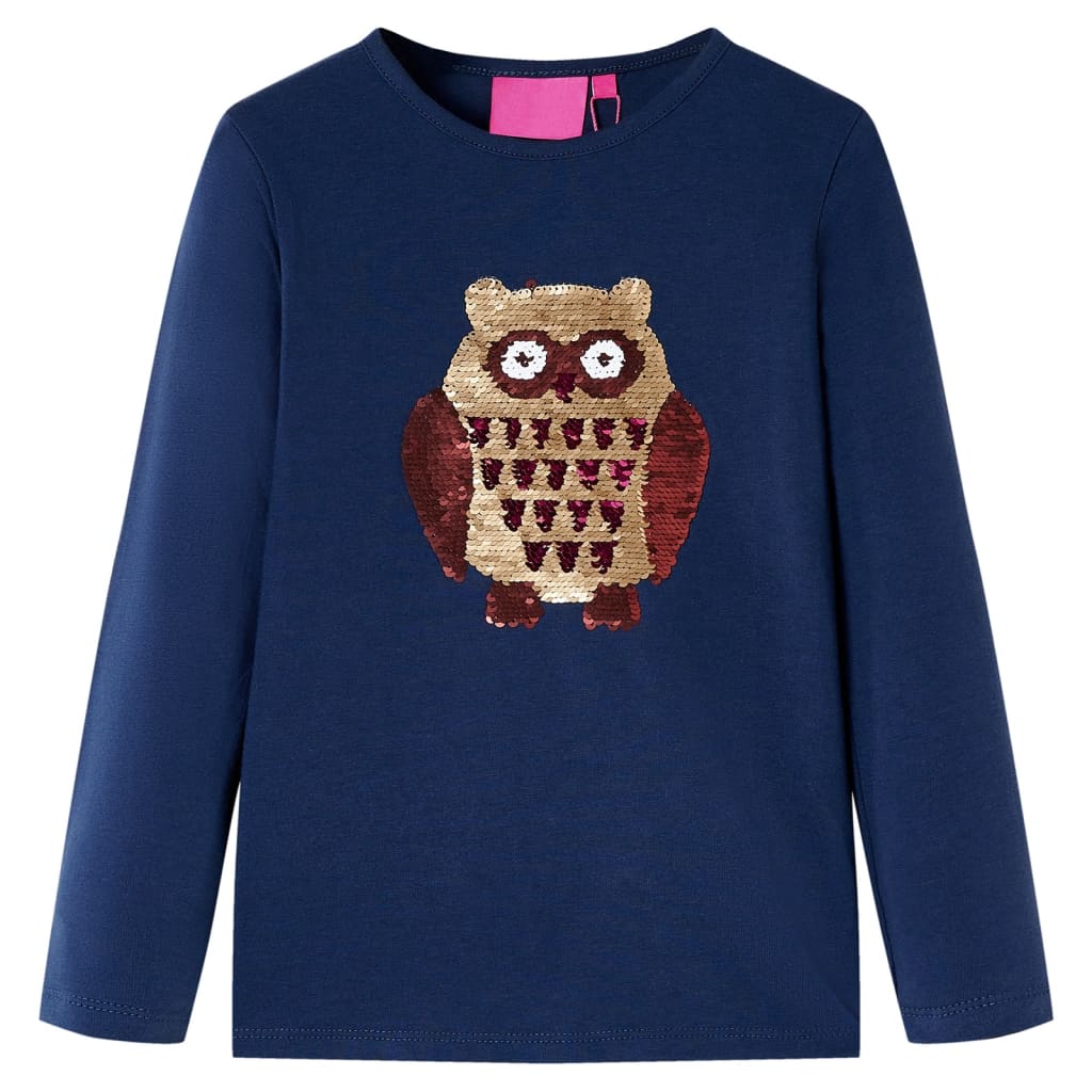 Kids' T-shirt with Long Sleeves Navy 116 - Millennium Furniture